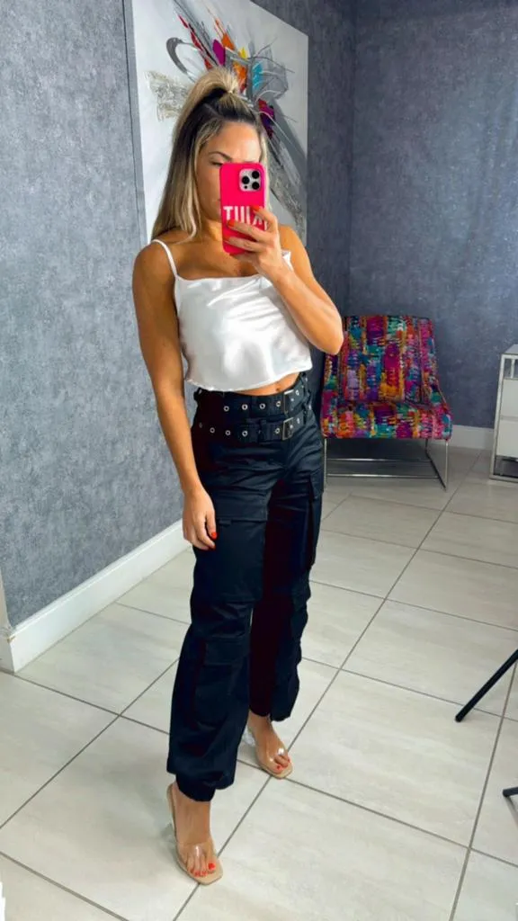 0498 Double belt cargo pants