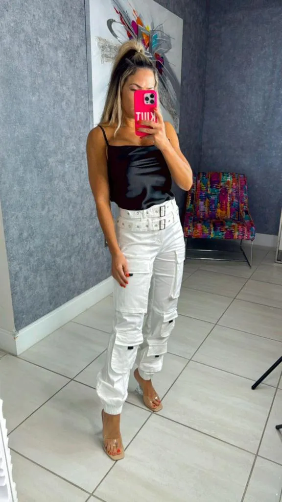 0498 Double belt cargo pants