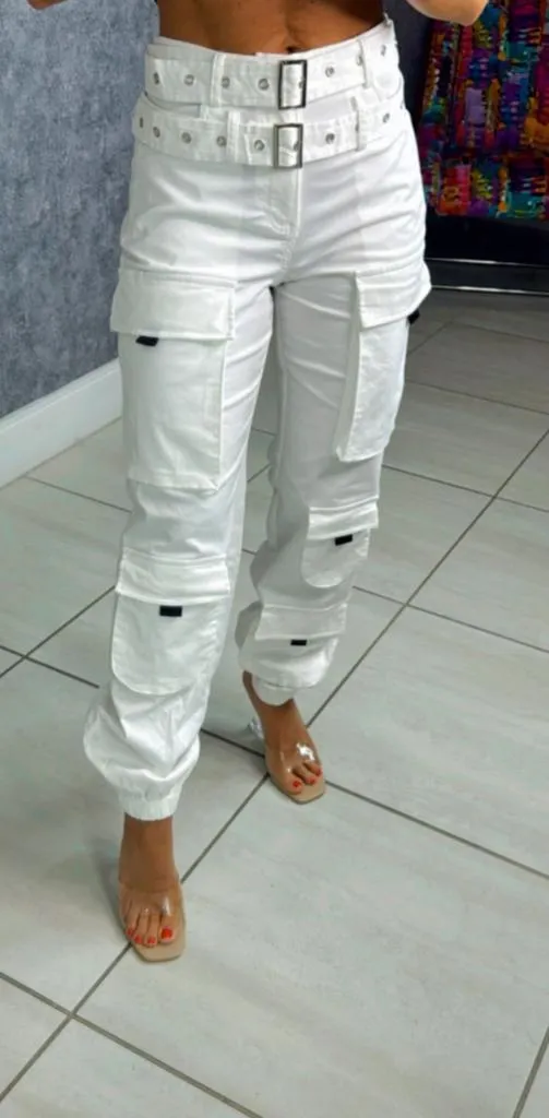 0498 Double belt cargo pants