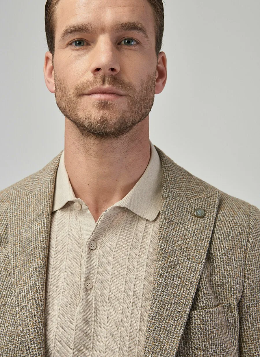 16886 Brown Slim Fit Jacket