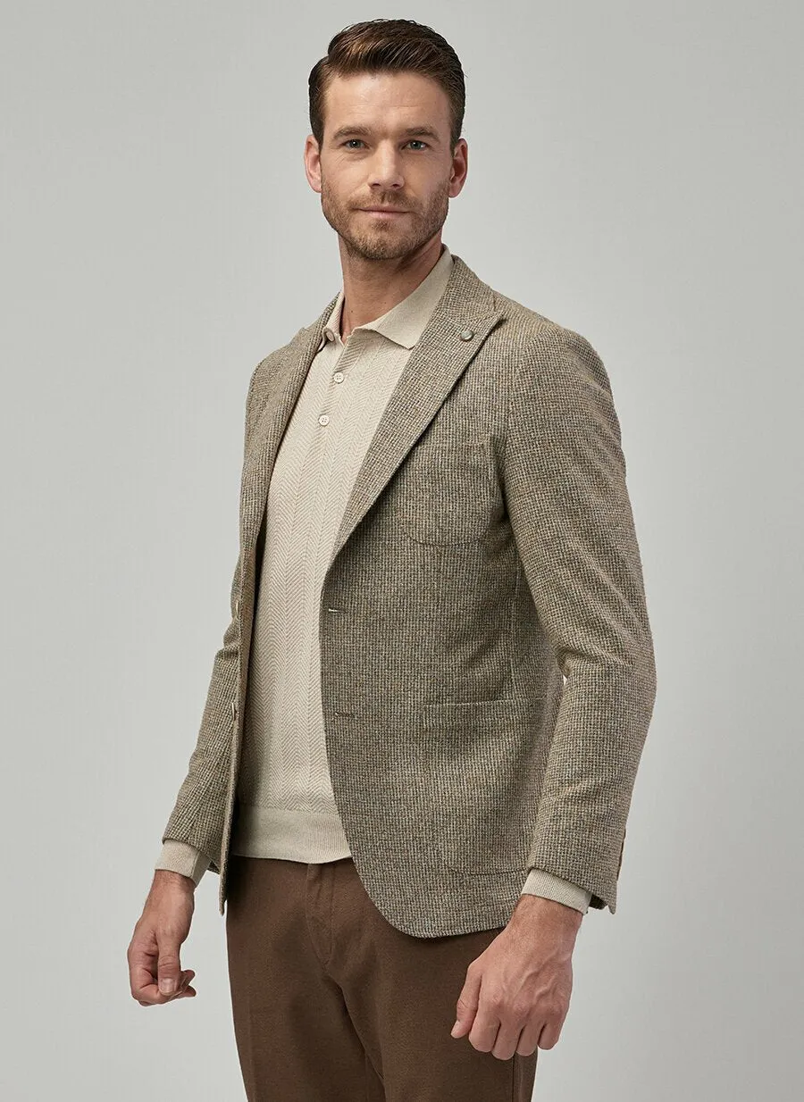 16886 Brown Slim Fit Jacket