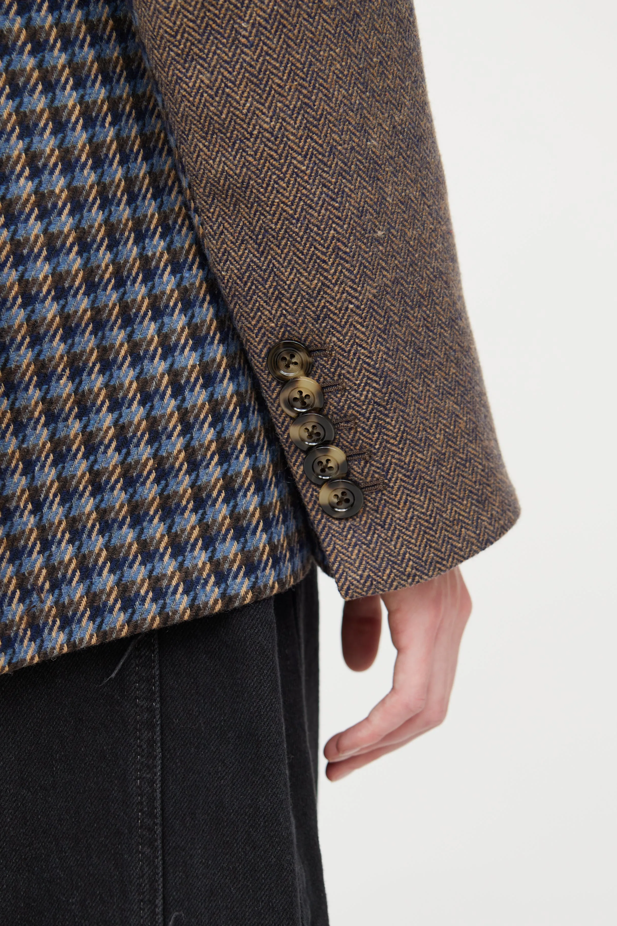 Blue & Multicolour Houndstooth Blazer