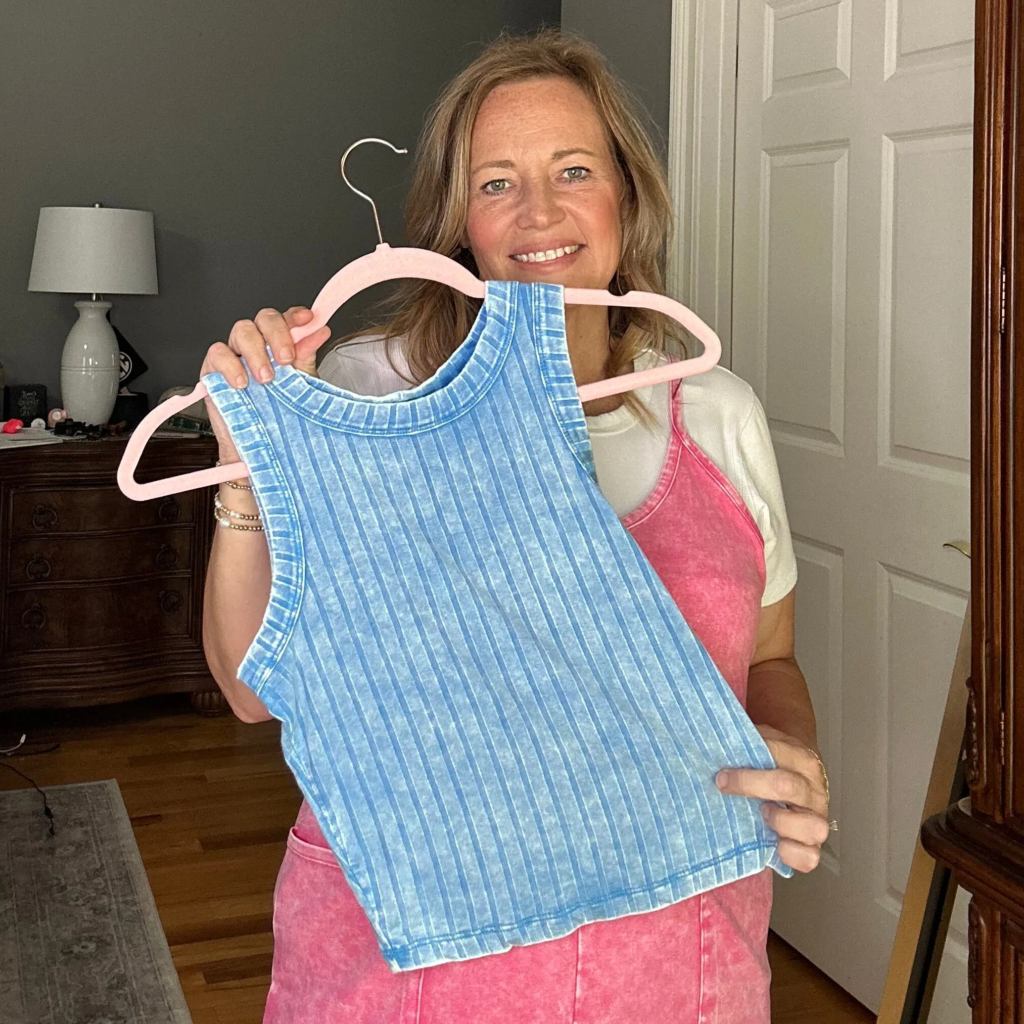 Blue Ribbed Tank