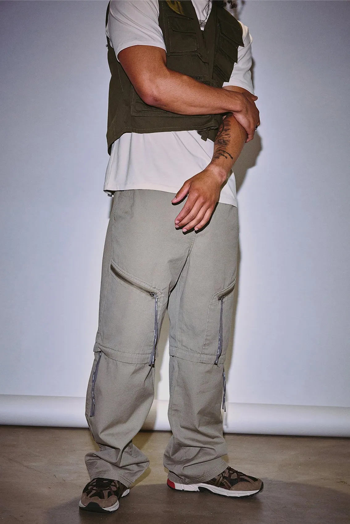 Chadwick Cargo with Zip Off Detail - Stone