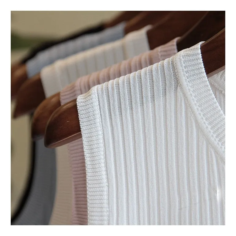 Fashion Woman Blouse 2023 Summer Sleeveless Blouse Women O-neck Knitted Blouse