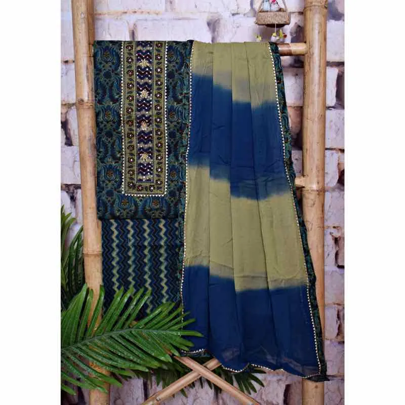 Green Cotton Customised Jaipuri Block Print Set