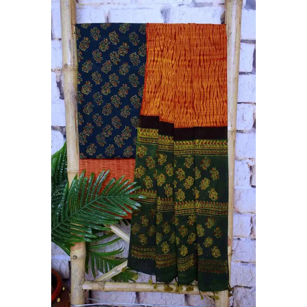 Green Special Ajrakh Shibori Cotton Suit