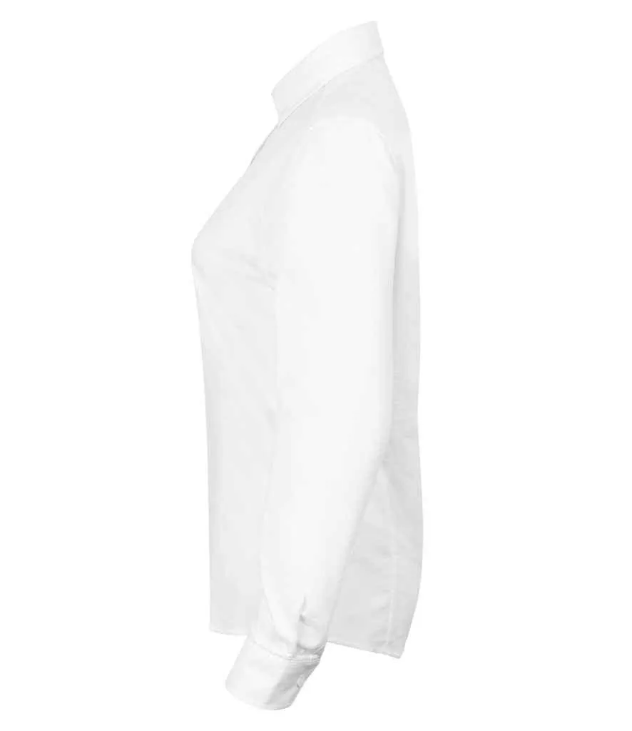 Henbury Ladies Modern Long Sleeve Regular Fit Oxford Shirt