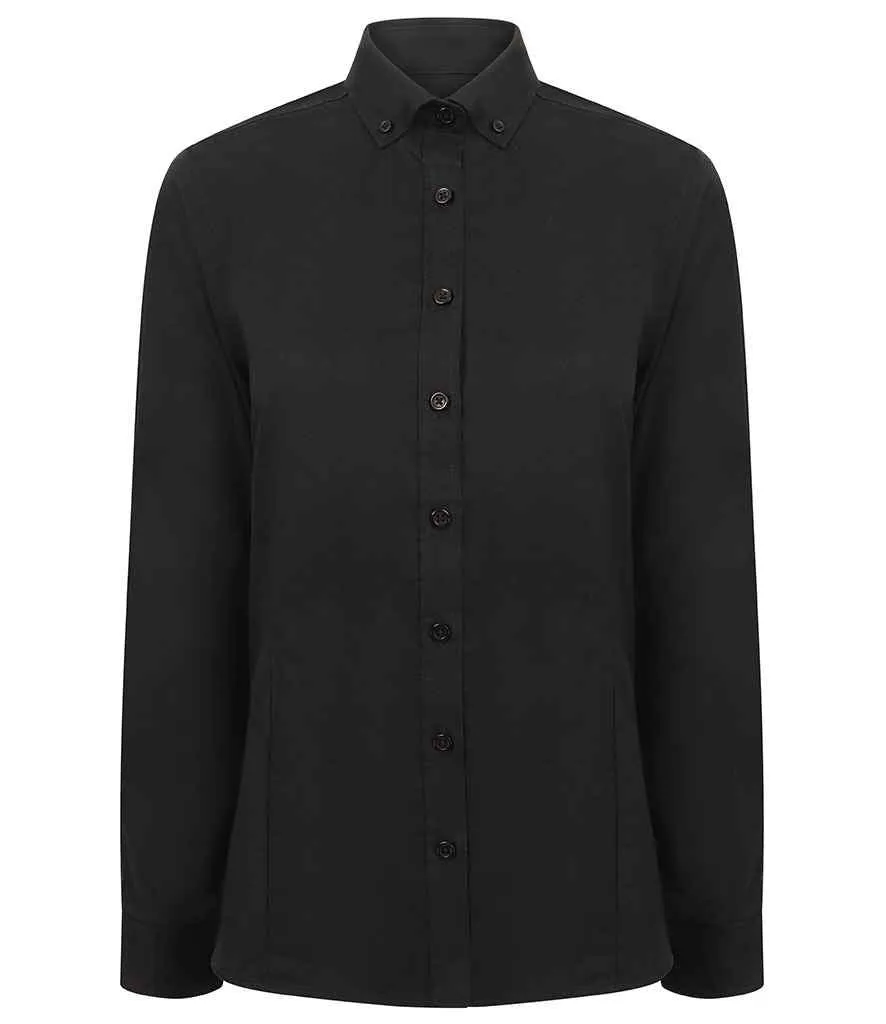 Henbury Ladies Modern Long Sleeve Regular Fit Oxford Shirt