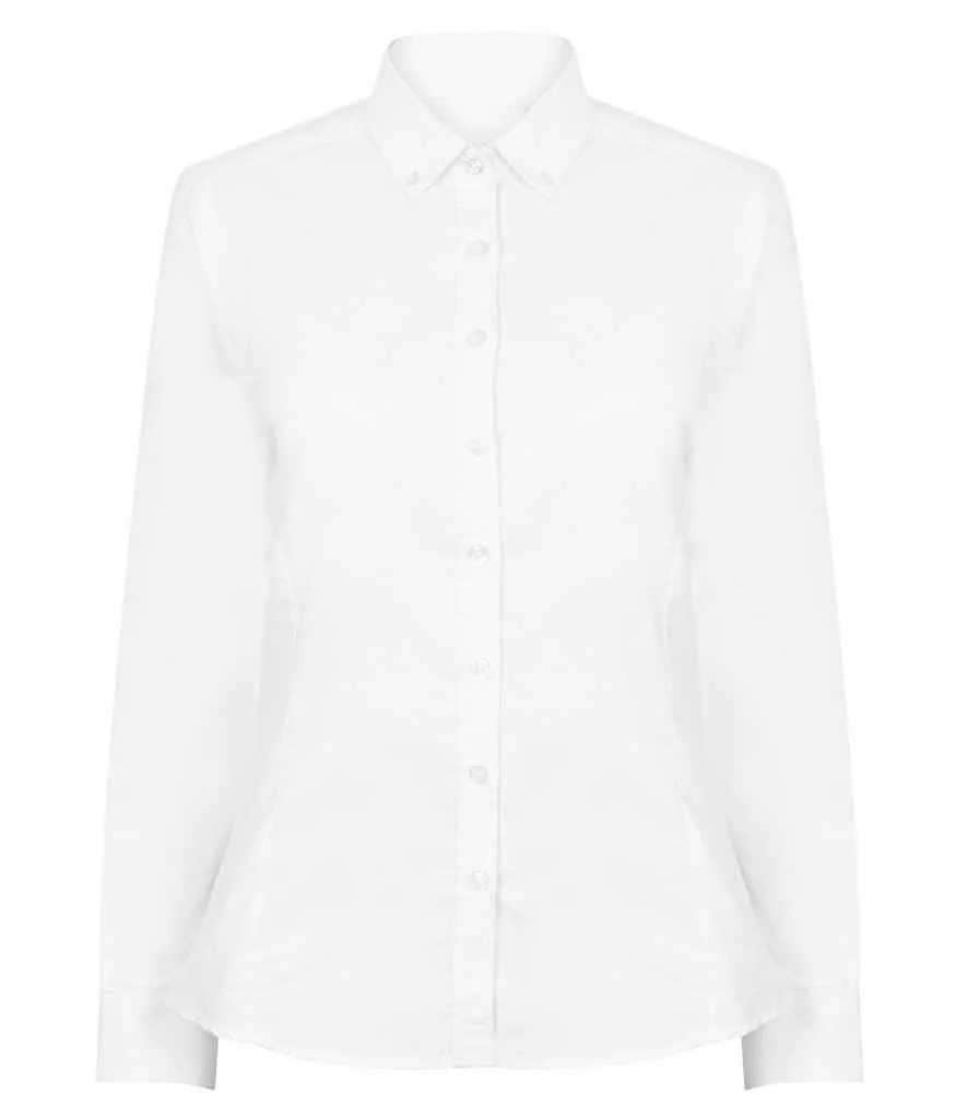 Henbury Ladies Modern Long Sleeve Regular Fit Oxford Shirt