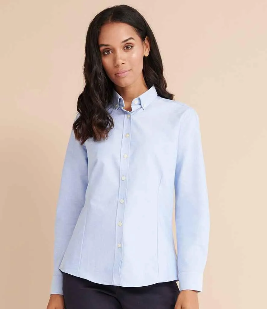 Henbury Ladies Modern Long Sleeve Regular Fit Oxford Shirt