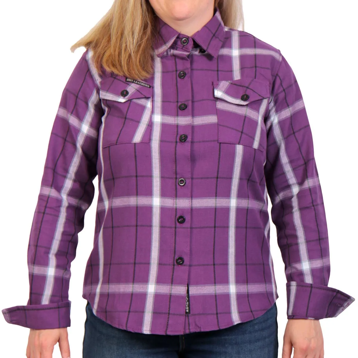 Hot Leathers FLL3010 Ladies Purple, White and Black Long Sleeve