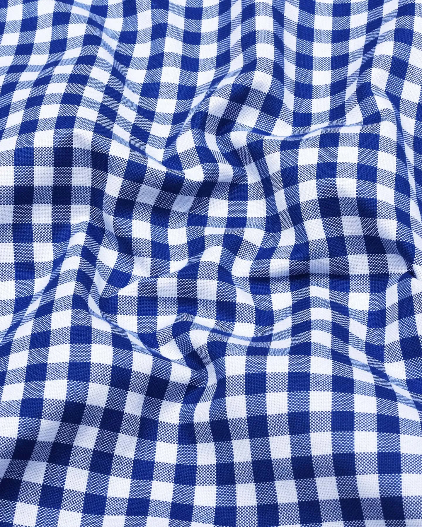 Majelo Navyblue With White Check Oxford Cotton Shirt