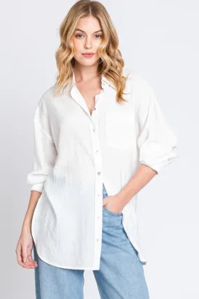 Oversized Button Up Long Sleeve Shirt