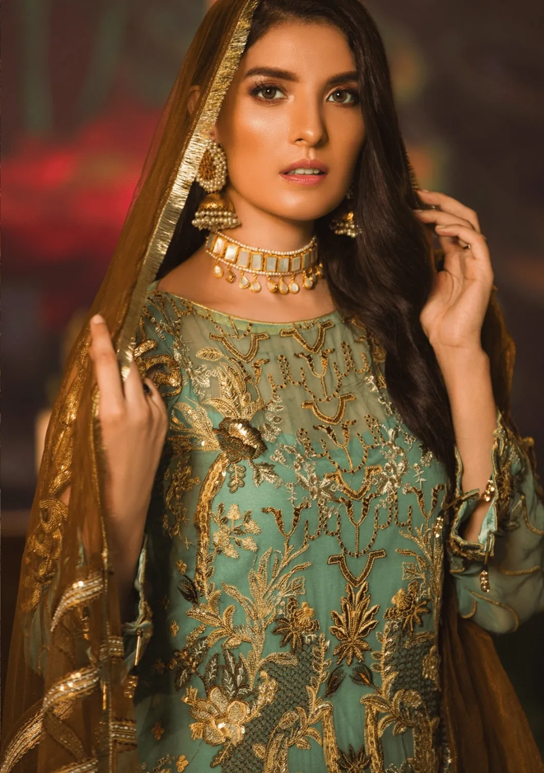 Pakistani suit with pants for women # P2679