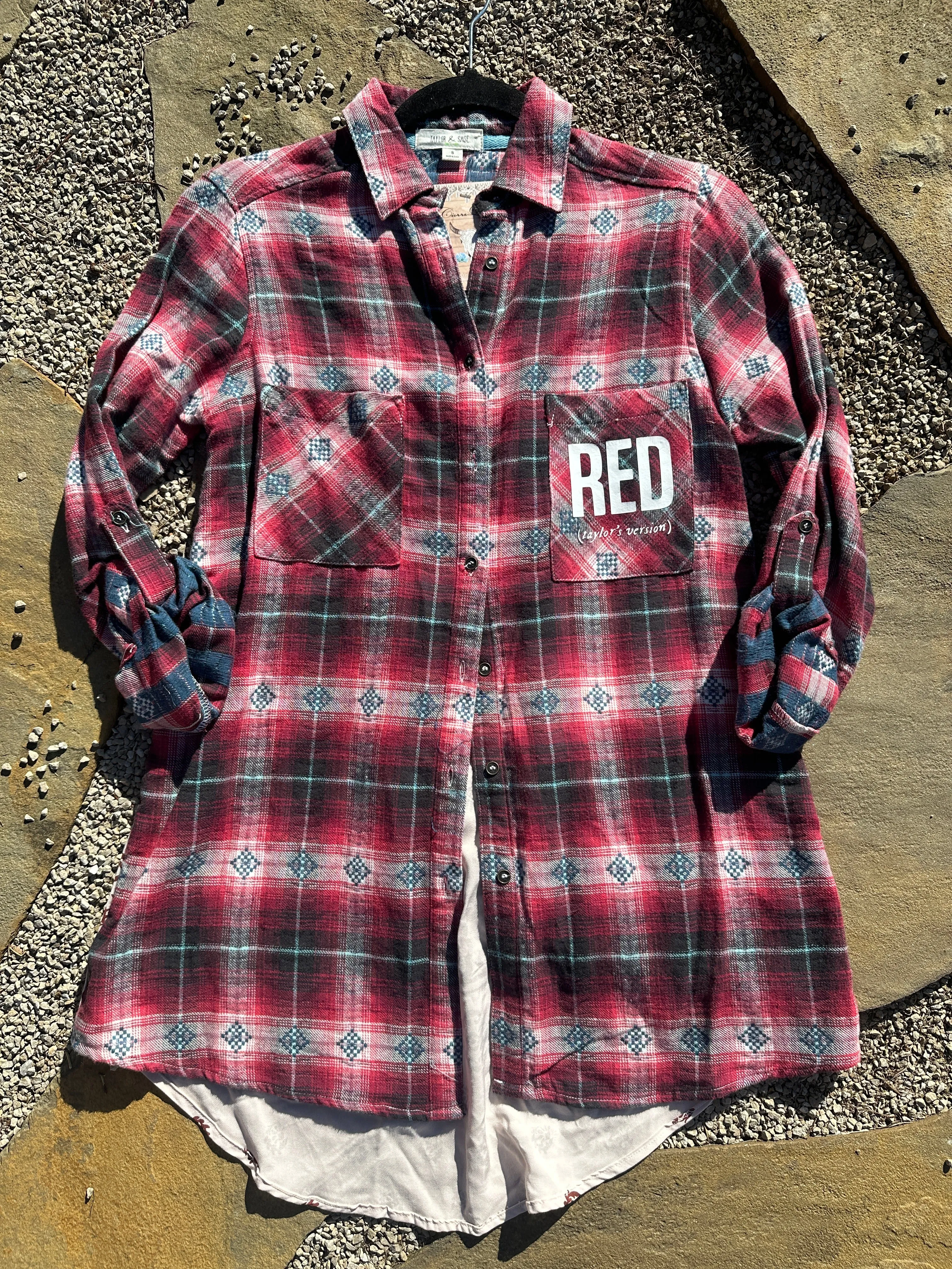 Red Print Mix Flannel - small