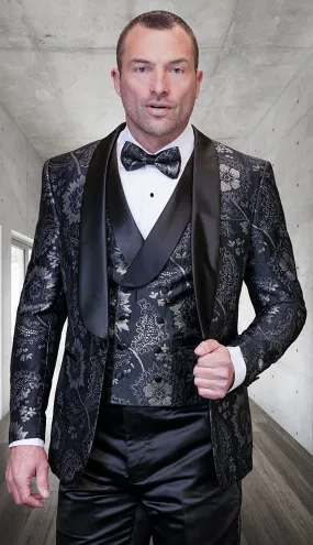 Statement  DELANO-3-BLK Mens Suit