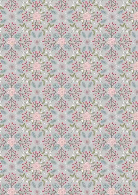 Winter in Bluebell Wood Gray Floral