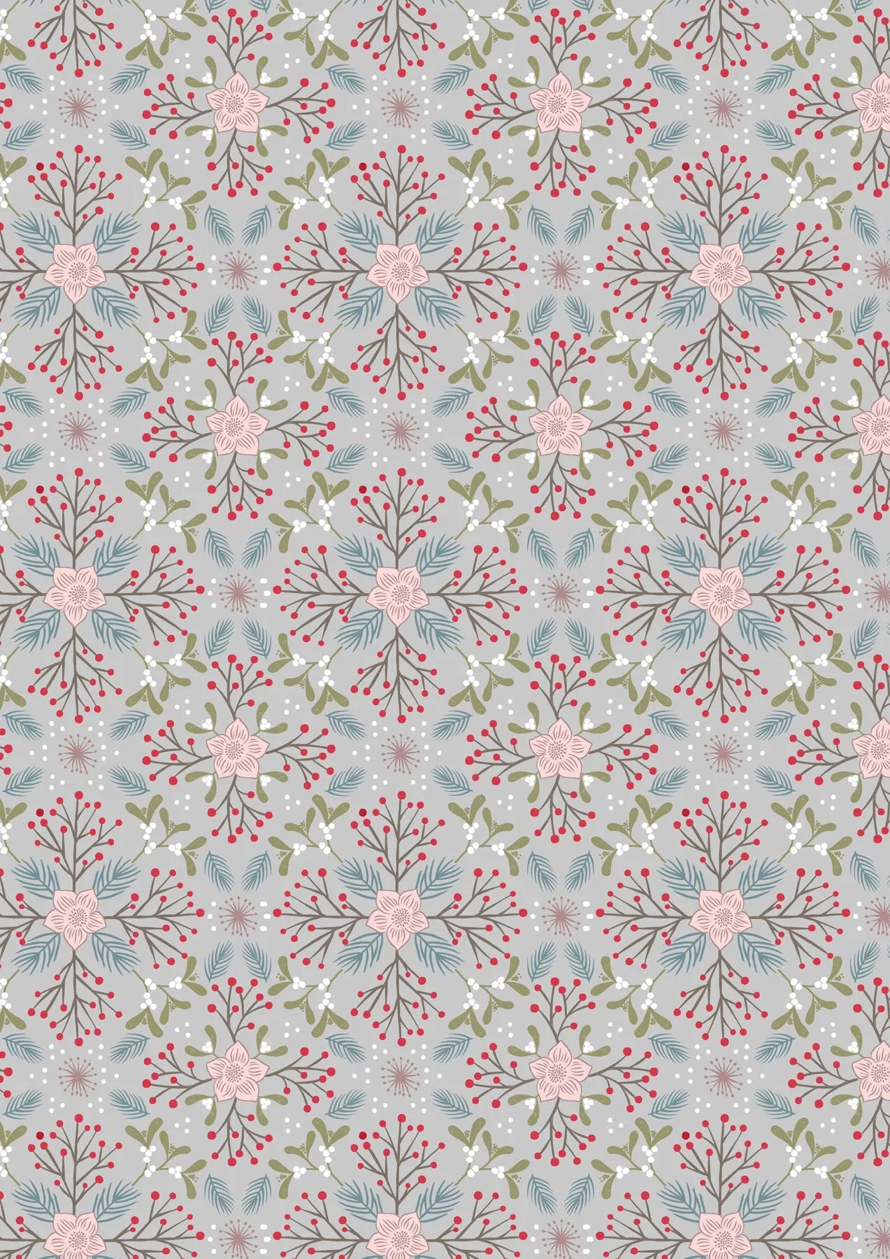 Winter in Bluebell Wood Gray Floral