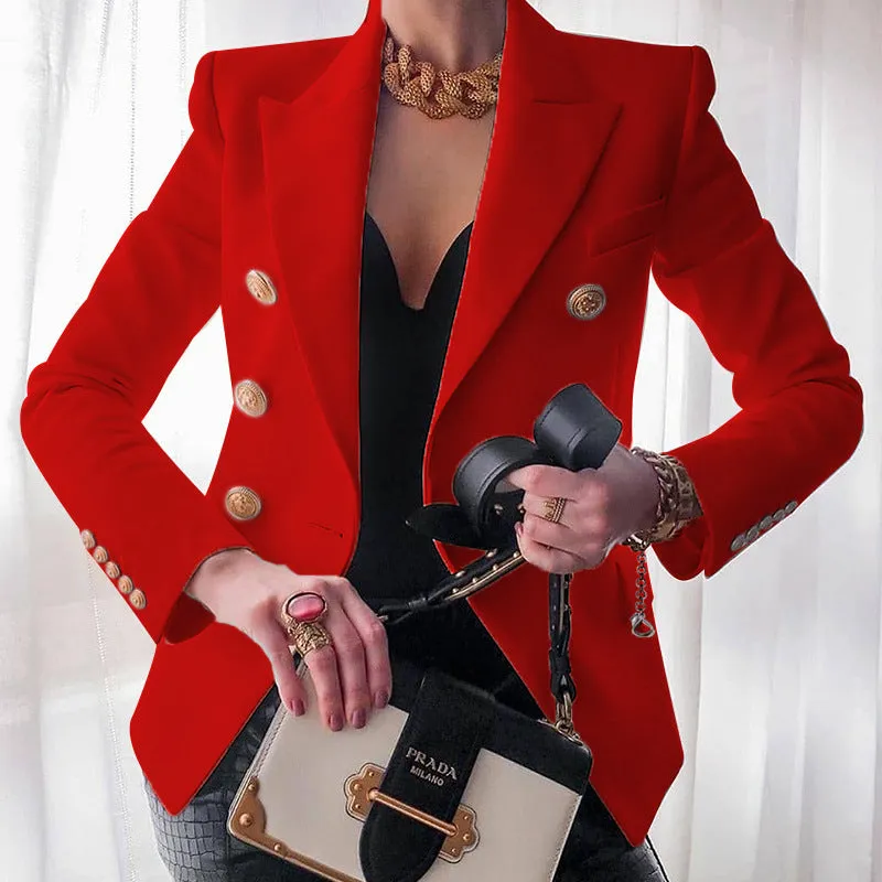 Wjczt 2022 Commuter Office SUIT Women&#39;s Suit women jacket One Piece Slim Solid Color Fashion Casual Suit Short Jacket Women
