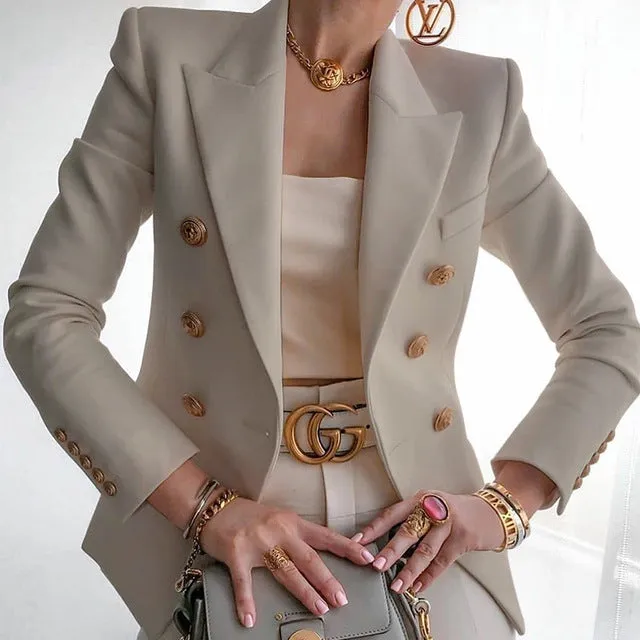 Wjczt 2022 Commuter Office SUIT Women&#39;s Suit women jacket One Piece Slim Solid Color Fashion Casual Suit Short Jacket Women