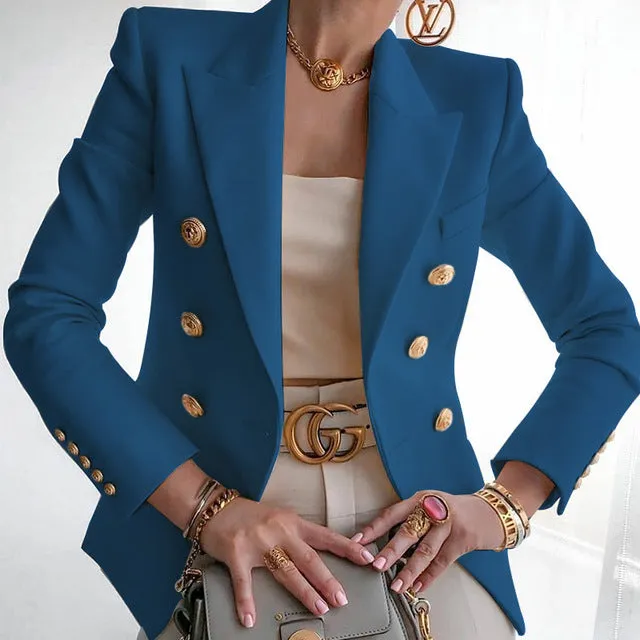 Wjczt 2022 Commuter Office SUIT Women&#39;s Suit women jacket One Piece Slim Solid Color Fashion Casual Suit Short Jacket Women