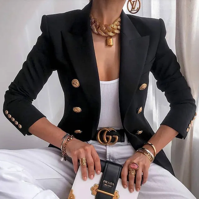 Wjczt 2022 Commuter Office SUIT Women&#39;s Suit women jacket One Piece Slim Solid Color Fashion Casual Suit Short Jacket Women